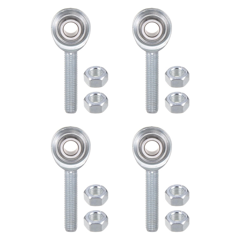 4pcs CM5 Rod End Joint Bearing - [5/16" Bore, 5/16-24 UNF Right Hand Thread] Male Rod End with Jam Nuts, 45# Carbon Steel 4