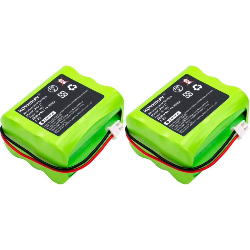(2 Pack) Updated BATT1 7.2v 2000mah ni-mh Battery Pack Control Panel Security System Alarm Battery for BATT1X BATT2X 6MR2000AAY4Z 10-000009-001 10-000013-001 PERS-4200