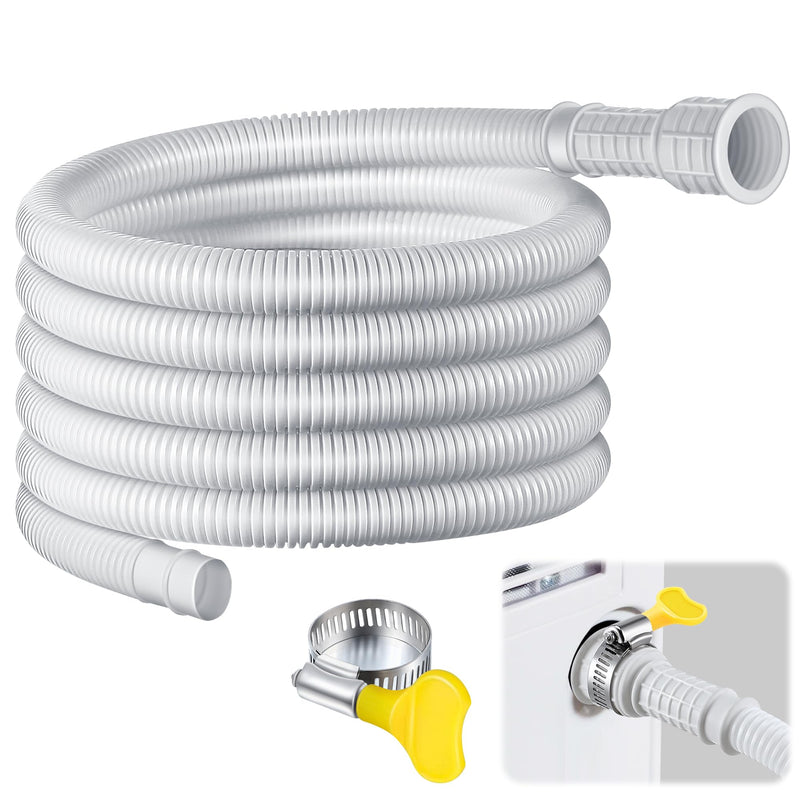 Saillong Patent Pending Dehumidifier Drain Hose, Flexible Universal Drain Hose with Cuttable Rubber Adapter and Connect Clamp, Hose Replacement for Dehumidifiers, Air Conditioners(13 Feet) 13 feet