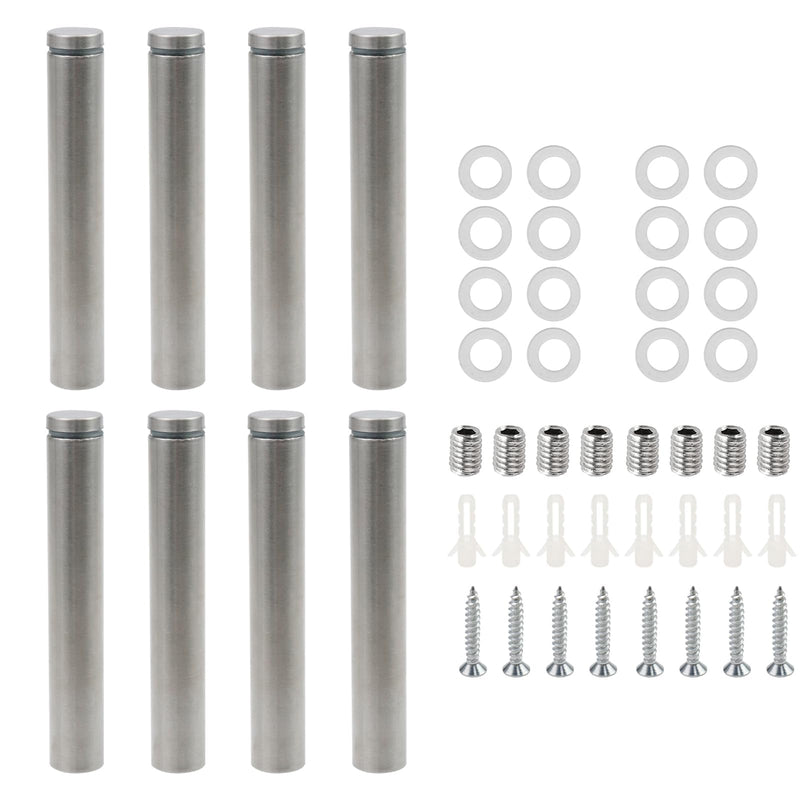 Long Glass Standoff Bolts 0.75" Dia Advertising Screw Nails 5-inch/12.3cm Length Wall Sign Standoff for Acrylic Signs -8pcs