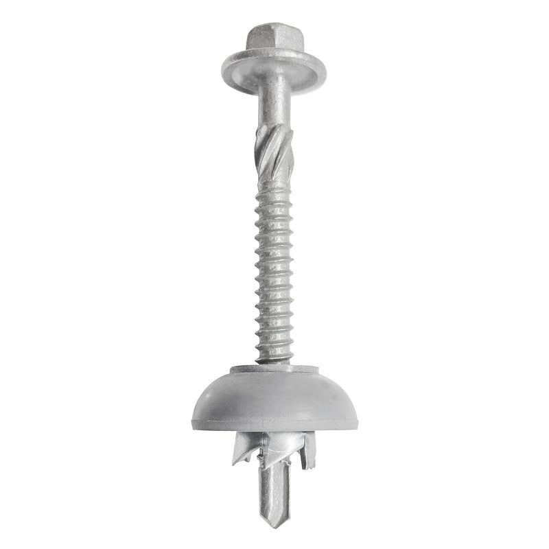 Polycarbonate Skylight Screws #12×2-3/8"(12-14x60mm) , Hex Flange Head, Self-Drilling Screw for Metal, 50pcs