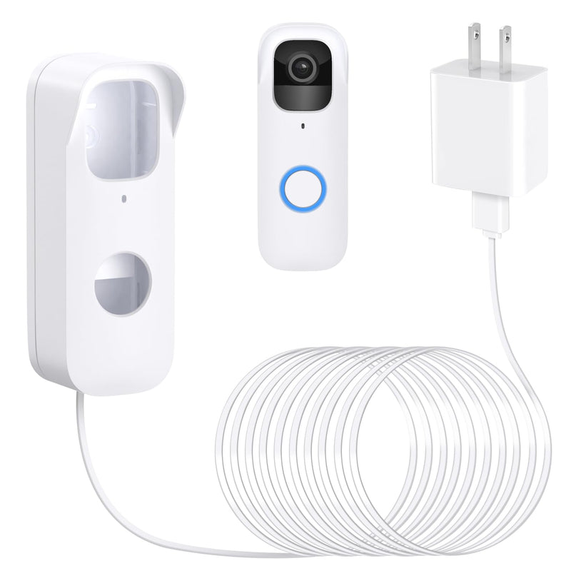 Power Cable with Adapter for Blink Video Doorbell (Replace Battery), Doorbell Transformer with 16.4ft/5m Weatherproof Cable, Charging Your Blink Video Doorbell -White… White