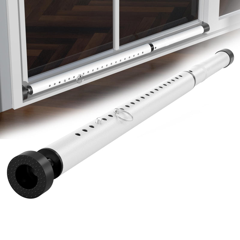 Sliding Door Security Bar，17.5-50 inch Adjustable Patio Door Security bar, Heavy Duty Window Security Bars Inside for Sliding Glass Door Home Apartment Bedroom(White) White