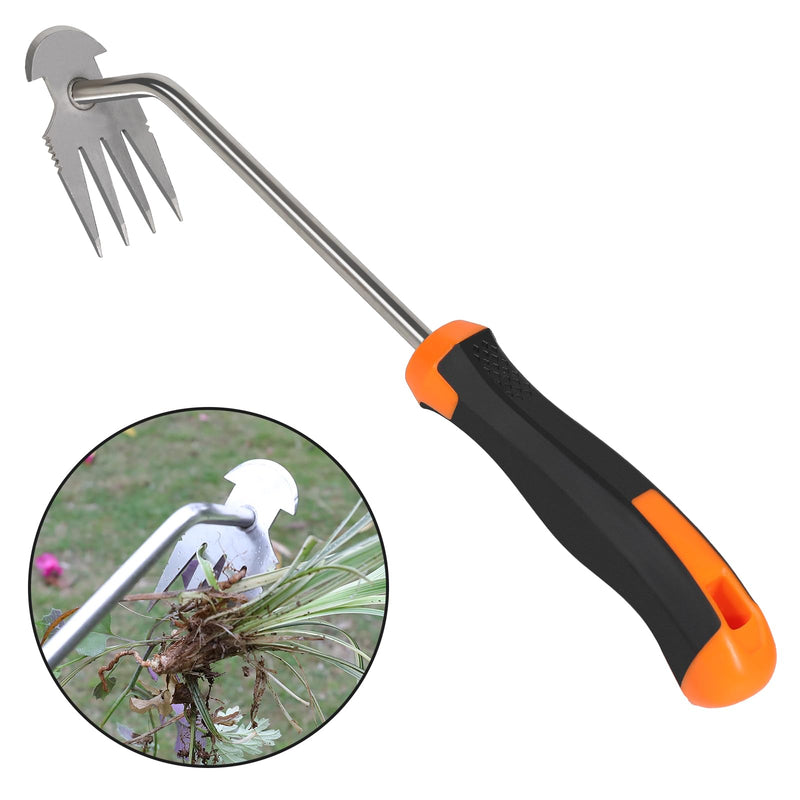 Weed Puller Tool,Portable Garden Weeder Tool,2024 New Manganese Steel Weeding Tools,For Hand Weeder Puller for Vegetable Gardening Backyard Farm Planting & Uprooting Weeding Tool (Rubber Handle) Rubber Handle