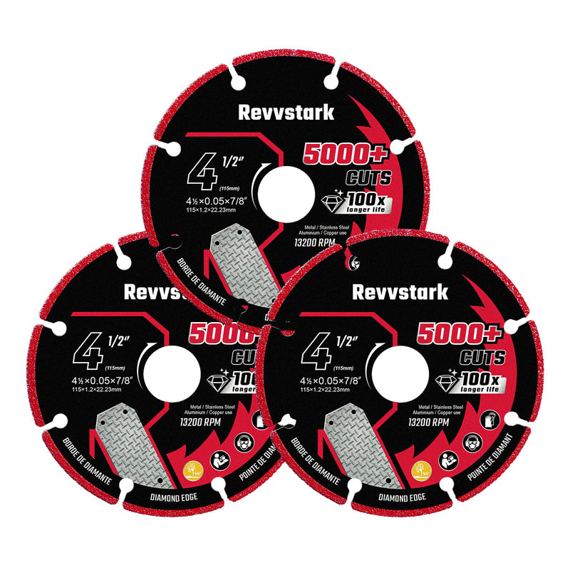 4 1/2 Cut Off Wheel Angle Grinder Cutting Disc, Diamond Cutting Wheel for Metal with 5000+ Cuts on Rebar, Steel, Iron and INOX, 4.5 Inch Cut Off Wheel Metal Cutting Blade with 7/8" Arbor 4.5"x7/8in. 3.0