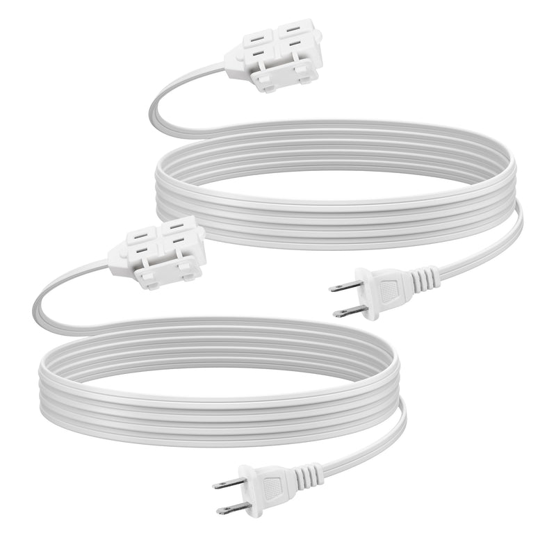 BN-LINK 6 ft 3 Outlet Indoor Extension Cord 16/2 SPT-2, 2 Pack White, 2 Prong Polarized Plug, Household Power Cord for Home, Office, and Holiday Decorations 6Ft - 2Pack