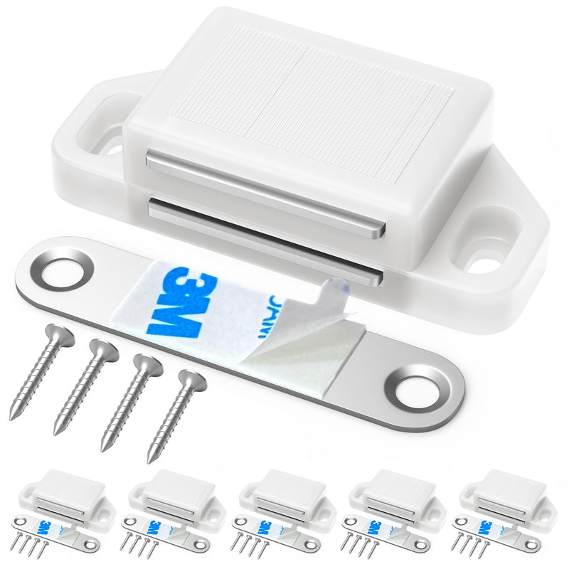 Cabinet Magnetic Catch Magnetic Cabinet Door Catch Magnetic Cabinet Latch for Kitchen Drawer Magnets to Stay Closed Magnetic Catch Closet for Drawer（White 6 Pack） White