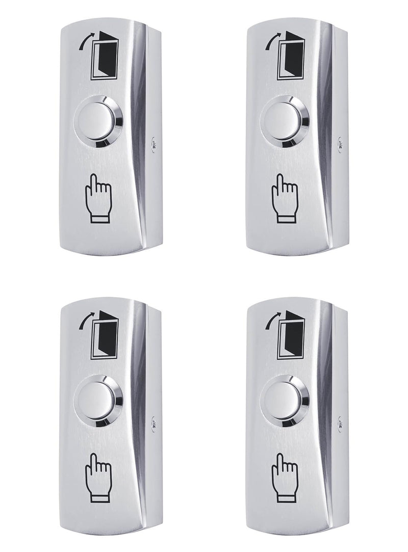 Push to Exit Button for Door Access Control System Zinc Alloy Shell NO/COM Output Classic Shape 4pcs Z30 4PCS
