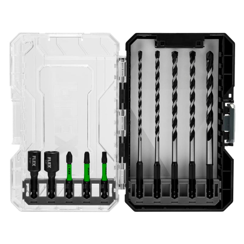 FLEX STACK PACK 10-Piece Carbide Tipped Multi-Construction Drill and Drive Bit Set - FAM10601-10 (Pack of 1)