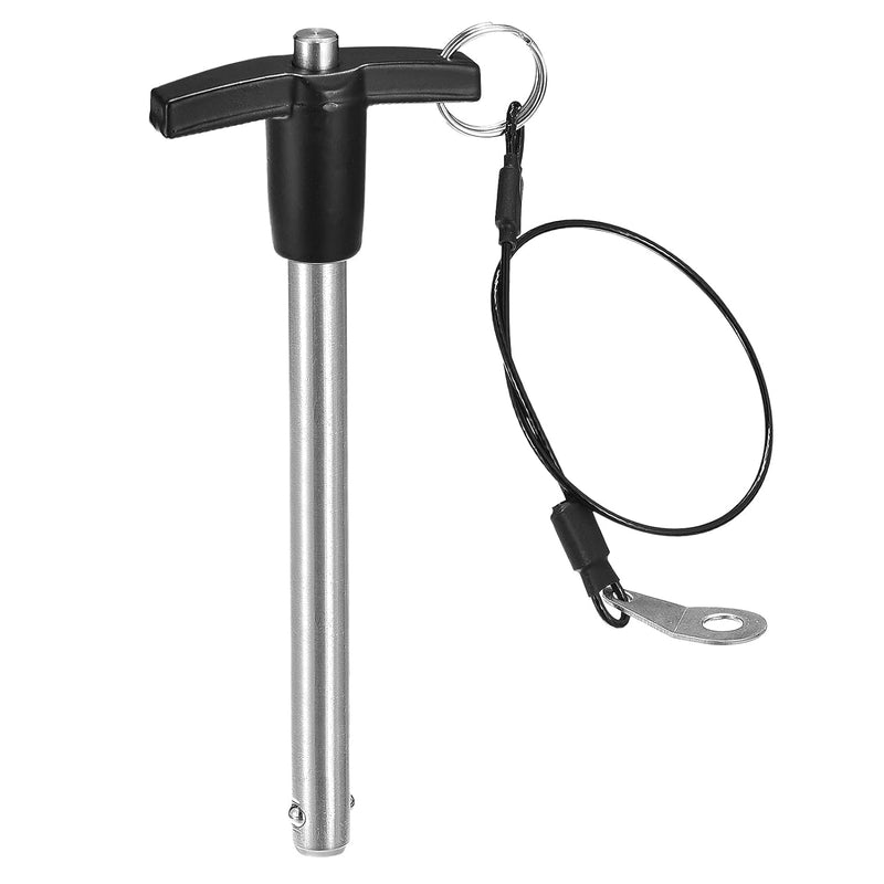 NRC&XRC Stainless Steel 304 Push-Button Quick Release Pin T Handle Lock Pins, Pin Dia 5/8IN(16MM).Usage Length 80MM(3.15in) with Lanyard Cable (1Pack, Specs(Dia)XLength:16*80mm) 1Pack