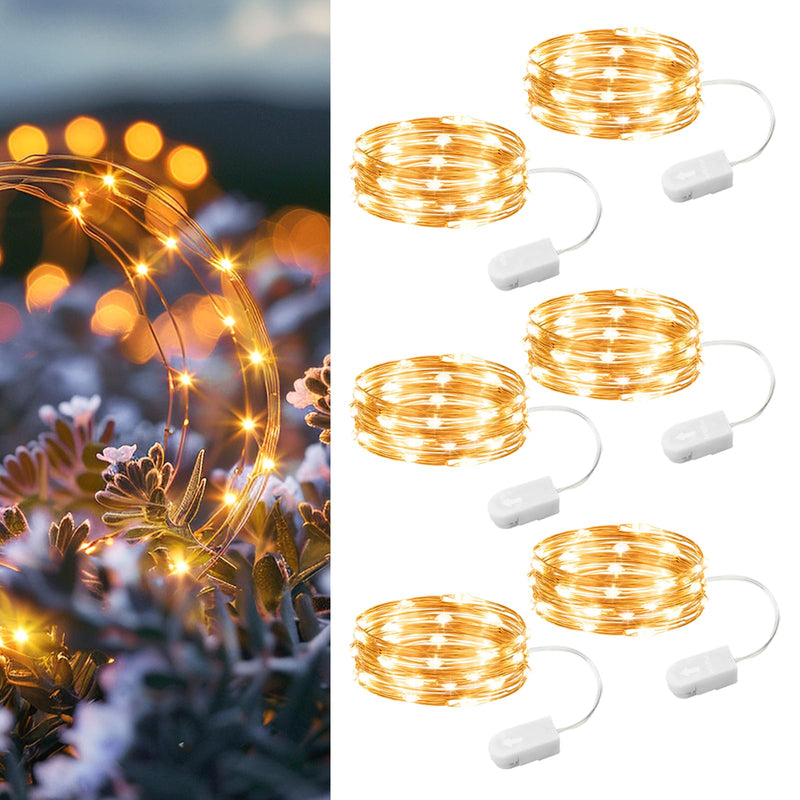 HXWEIYE 6 Pack Fairy Lights Battery Operated, 7ft 20LED Mini Firefly Starry Lights Mason Jar Lights for Indoor Outdoor Bottle Tree Party Wedding Halloween Thanksgiving(Warm White) Warm White