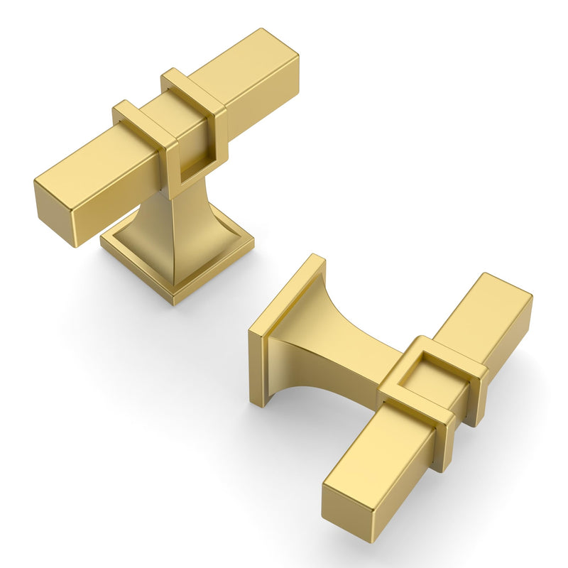 FILTA 2 Inch (55MM) Gold 10 Pack Cabinet Knobs,Gold Kitchen Knobs for Cabinets T Bar Knobs Kitchen Cabinet Handles and Knobs Cabinet Hardware for Cabinets Cupboard Drawer Single Hole Knob