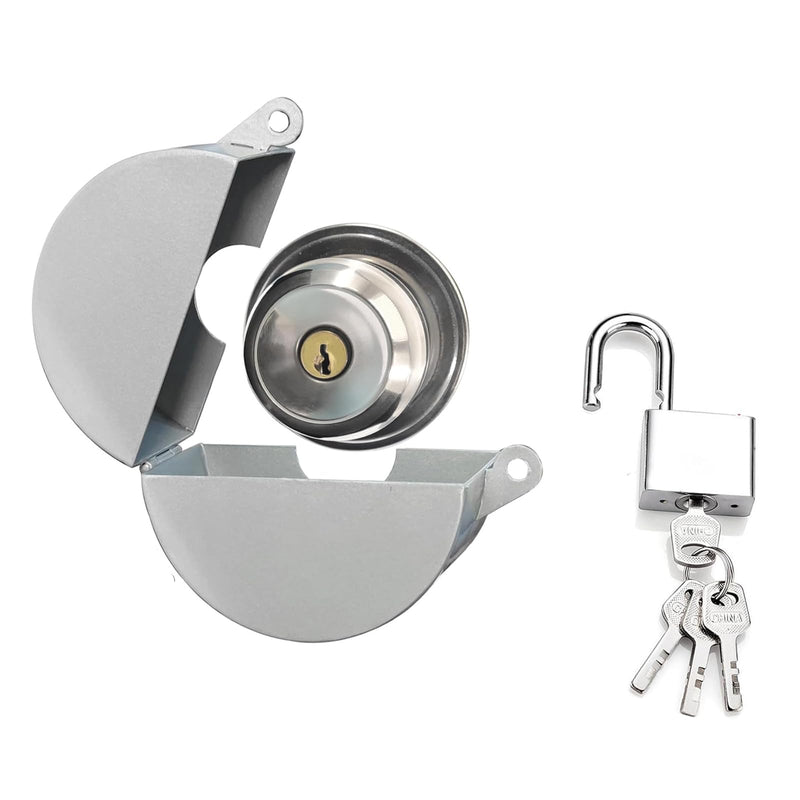 Door Handle Lock Cover with Padlock and Keys Door Knob Lock Out Device Prevents Turning of Door Knob and Access to Keyhole Disable The Doorknob/Faucet/Valve