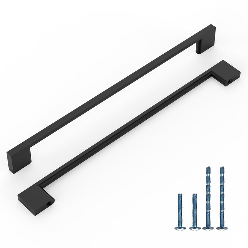 Matte Black Cabinet Pulls and Handles, 12.6 Inch, 6 Pack 12.6"/320MM Hole Center Matte Black