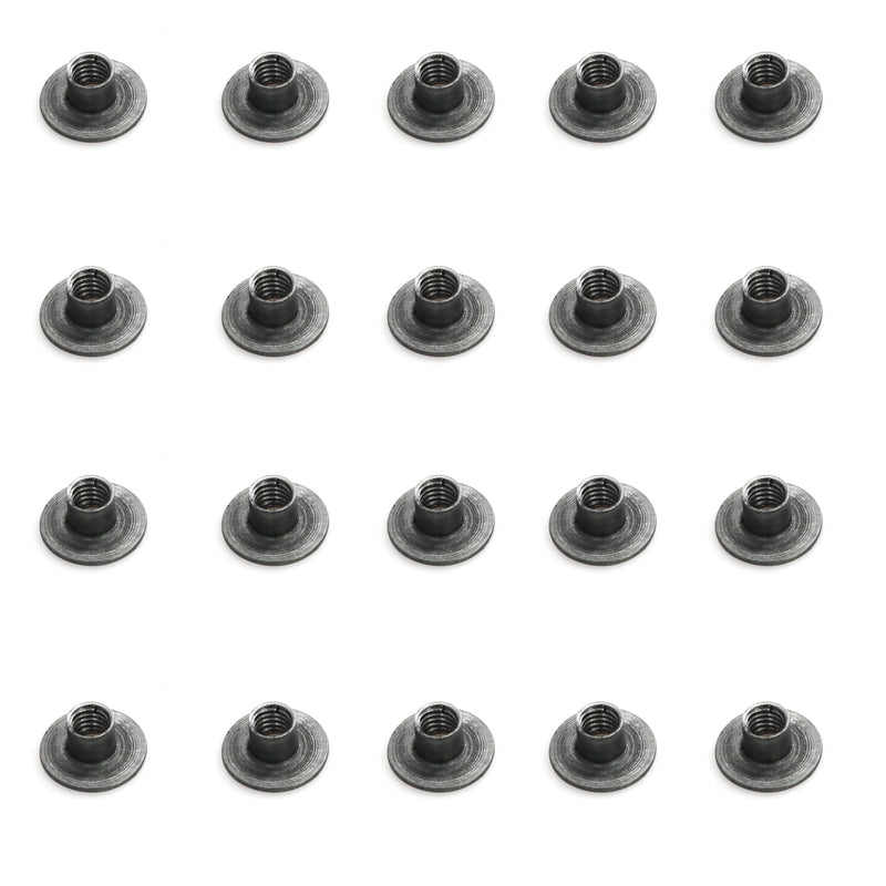 heyous Furniture Hardware Insert Tee Nut Welding Nut 1/4x10-20 Grey Carbon Steel T Nut for Pipe Furniture Racking and Trolley Castor Threaded Connection