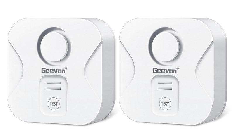 Geevon 2 Pack Water Leak Detectors for Home, 100dB Loud Water Sensor Alarm Leak Detectors with Drip Alert for Kitchen, Basements, Laundry Rooms, IP56 Waterproof(Battery Included) Water Drip & Leak Sensors 2 Pack