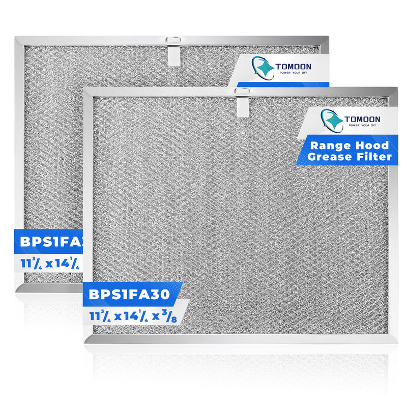 2 Pack Allure Range Hood Filter BPS1FA30 11-3/4" x 14-1/4" x 3/8" - Exact Fit Bro.an QS1 30" Nu.tone WS1 QS2 Range Hood, Replaces 99010299 BPS2FA30 99010305 S99010305 AP3378953 by TOMOON 2 pack