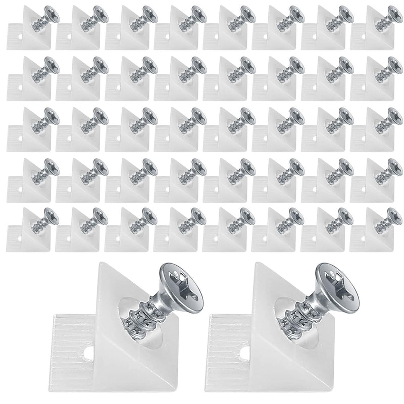 120 Pcs Drawer Bottom Support Brackets,Drawer Wedges with Screws, Fixing Mending Wedges, Angle Code Bracket Fasteners, Plastic Drawer Reinforcement Repair Kit for Furniture Sagging Drawer - NewNest Australia