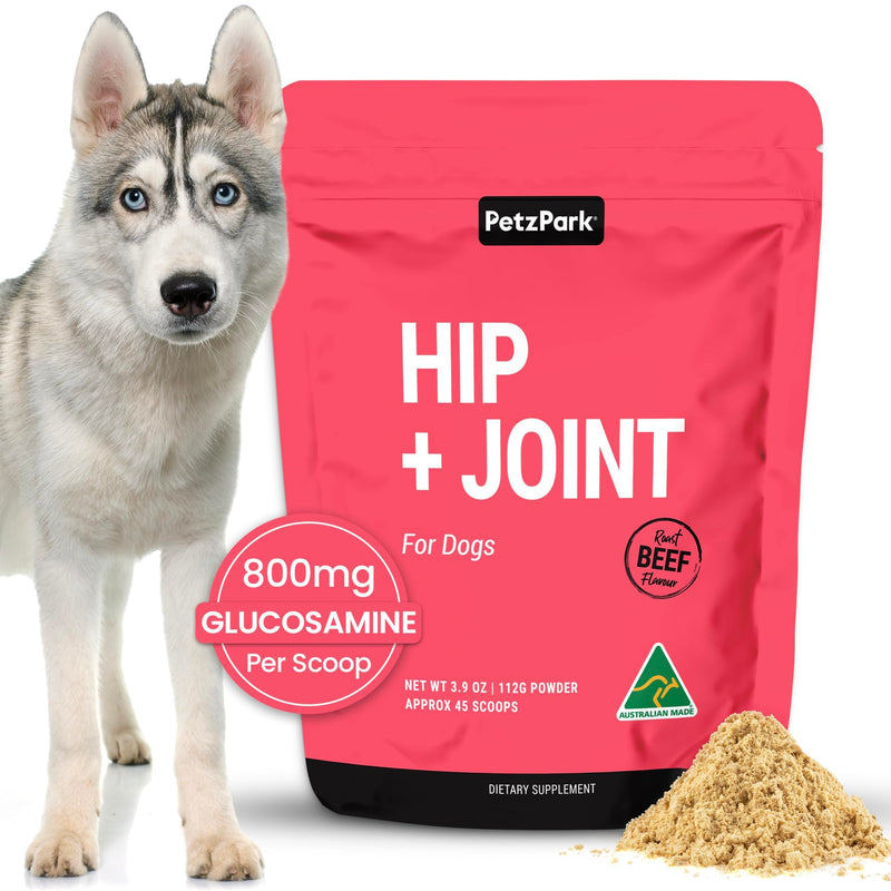 Glucosamine for Dogs - Hip & Joint Support Powder with Chondroitin & MSM - Arthritis Pain Relief, Hip Dysplasia Treatment - 800mg Glucosamine - 45 Scoops 3.9 oz - PawsPlanet Australia