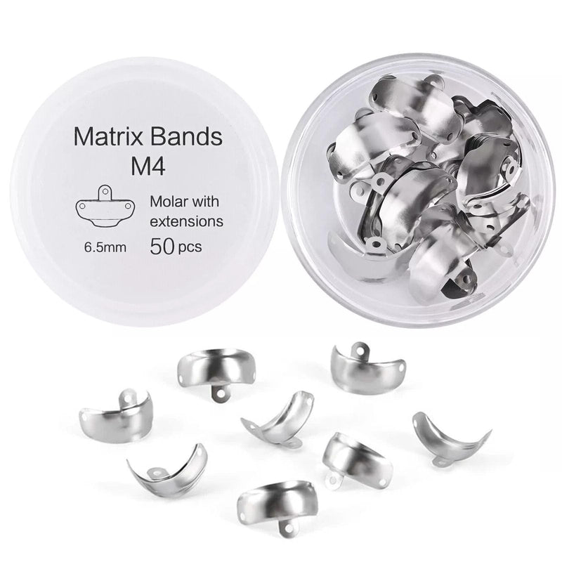 50PCS M4 Decidious Metal Sectional Matrix Band, Dental Sectional Contoured Matrices Matrix Bands, Metal Matrices, 6.5mm, Extra Large 6.5mm Extra L