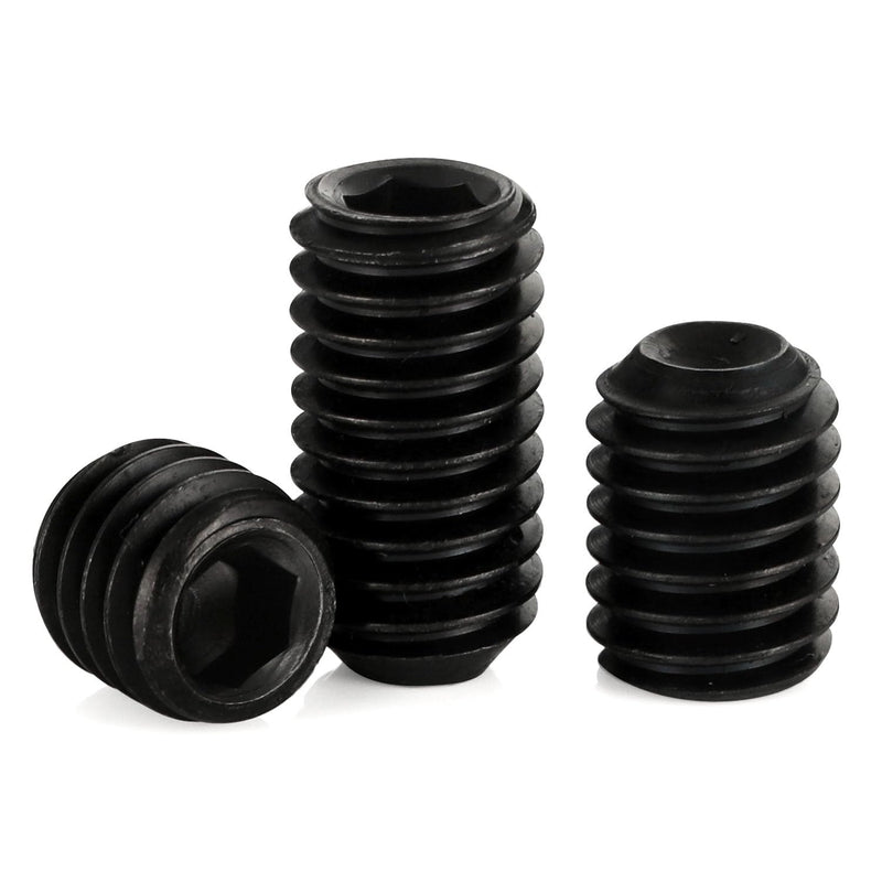 50 PCS #10-32 x 3/8" Set Screws, Internal Hex Head Allen Drive Cup Point Screws with Hex Key Wrench, Black 10.9 Alloy Steel #10-32 x 3/8" Black 10.9 Steel
