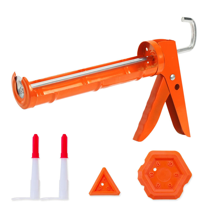 Holothurian Caulking Gun, Caulk Gun No Drip,Sealant Finishing Tool Grout Scraper for Kitchen Bathroom Window Sink Joint, 1/10 Gallon Cartridge, 10:1 Thrust Ratio 10:1 Thrust Ratio | 1 Pack