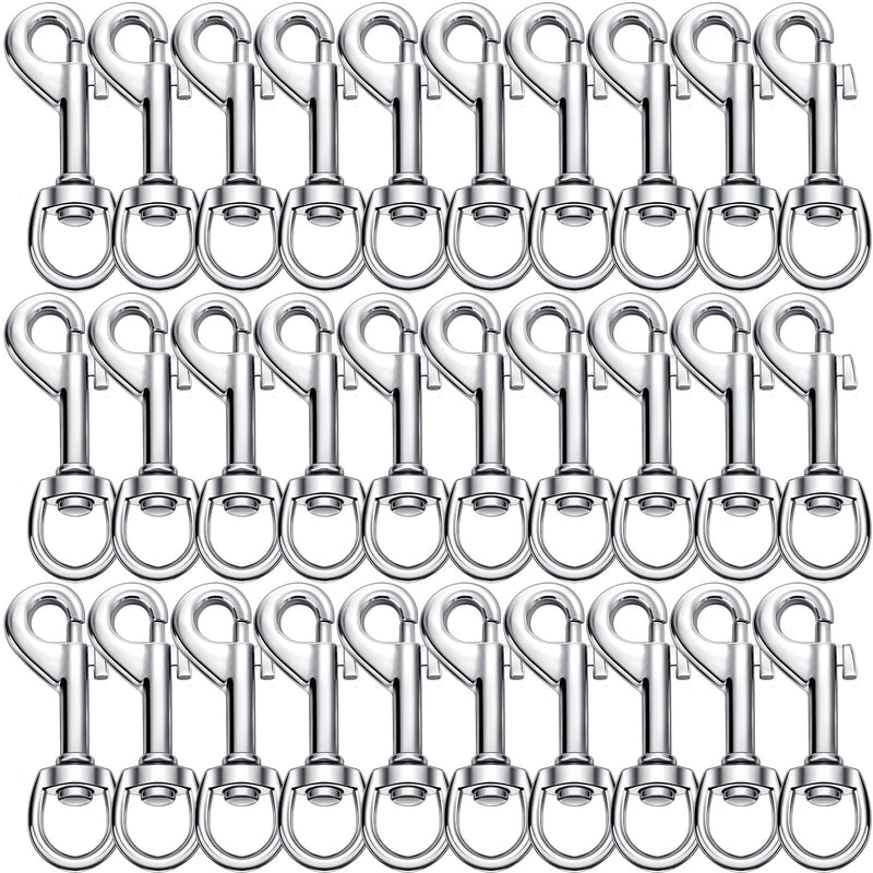 Therwen Swivel Snap Hooks for Dog Leash Heavy Duty 2.76 Inch Flag Hooks Clasp Single Ended Clip Hooks Multipurpose Bolt Snap for Keychain Camera Strap Linking Pet Leash (30) 30