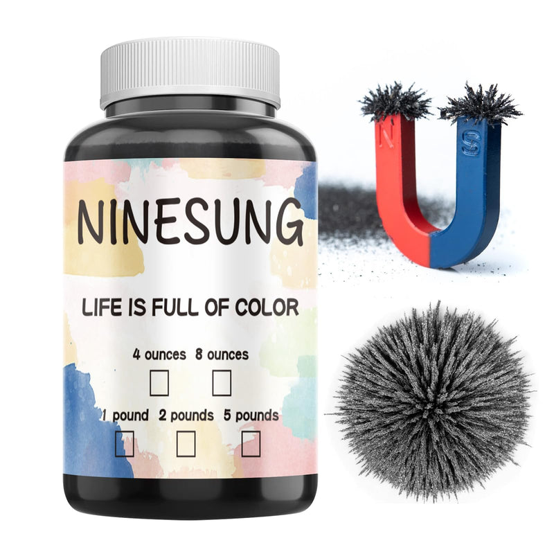 Iron Powder, Iron Filings, Iron Powder Filings Magnetic Power for Magnet Education and School Experiments Learning, 8 Ounce Iron Oxide Powder Shavings for Science 8 Ounces