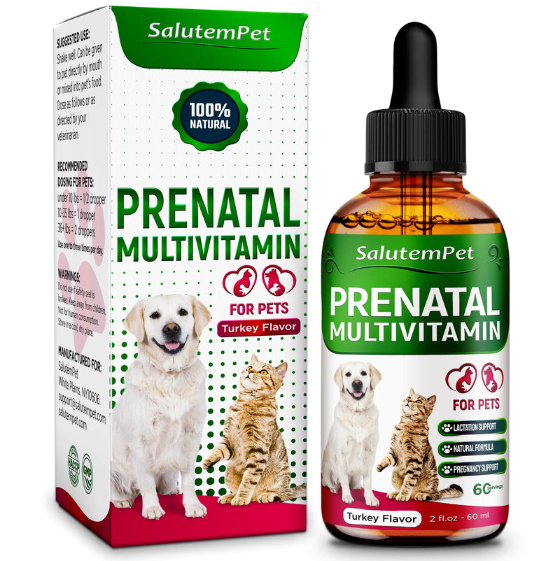 Vitamins for Pregnant Dogs and Cats - Dog Prenatal Vitamins - Pregnant Cat Supplies - Turkey Flavor, 2 fl.oz - PawsPlanet Australia