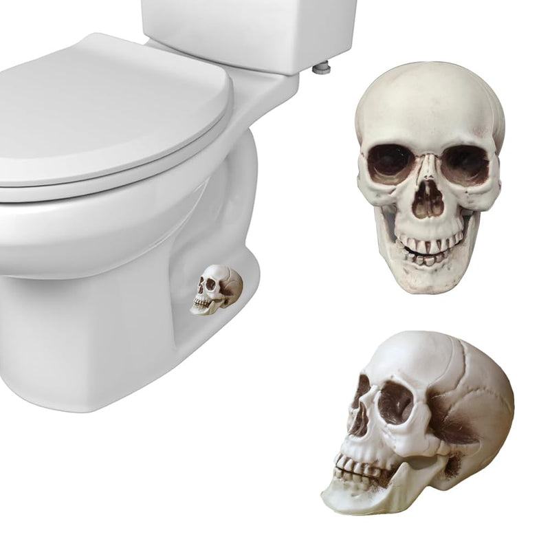 2Pack Skull Toilet Bolt Caps,Toilet Bolt Covers Decorative,Fun Skull Toilet Bolt Covers，Universal Toilet Bolt Caps Toilet Caps for Bottom of Toilet (Plastic Skull) Plastic Skull
