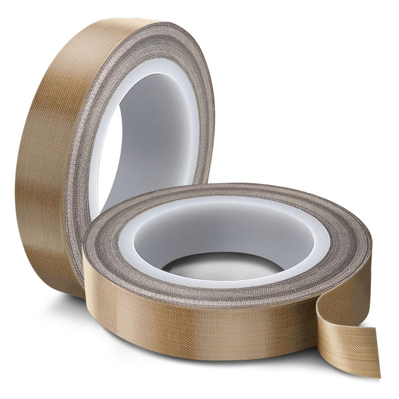 Flexzion High Temp Teflon Tape for Impulse Sealer, Vacuum Sealer, Heat Sealing, Food Packaging & Industrial Use - Teflon Fiberglass PTFE Tape, 13mm x 10m (0.5in x 32.8 Ft) 0.5in x 32.8 FT