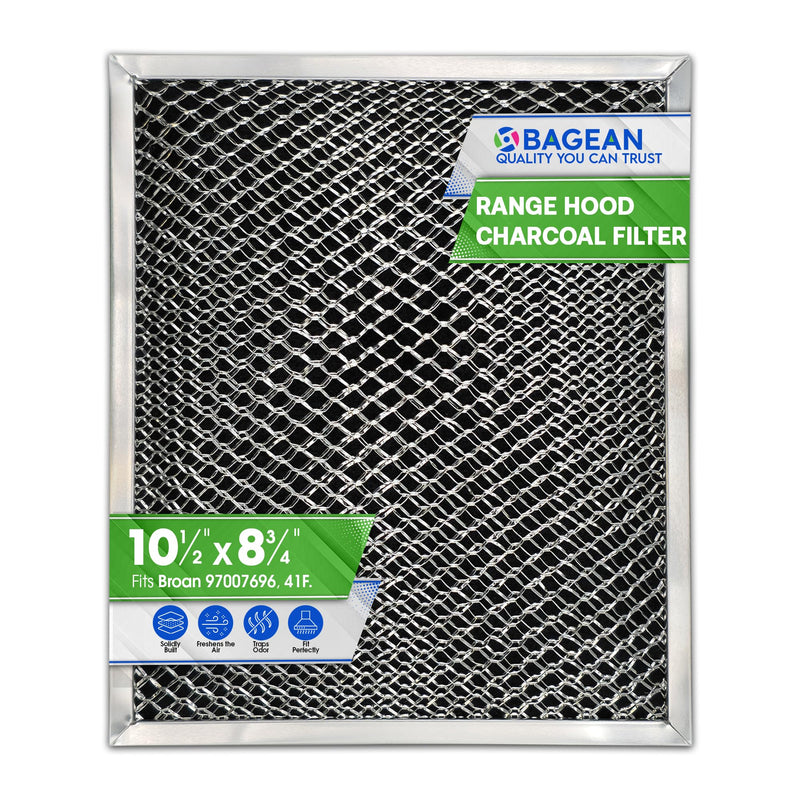 Range Hood Filter 10.5 x 8.75 Inch Fits 41F 97007696 Broan Range Hood Filter Replacement for Ductless Stove Hood Vent Filter - Charcoal Grease Combo For Hood Filters & Freshens Kitchen Oven Air (1-Pk) 41F 1-Pack