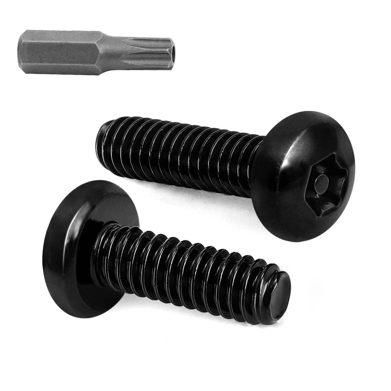 M6 x 12mm Button Head Torx Drive Machine Screws, Security Screws Anti Theft Tamper Proof, 304 Stainless Steel 18-8, Black Finish, 25 PCS M6 x 12mm