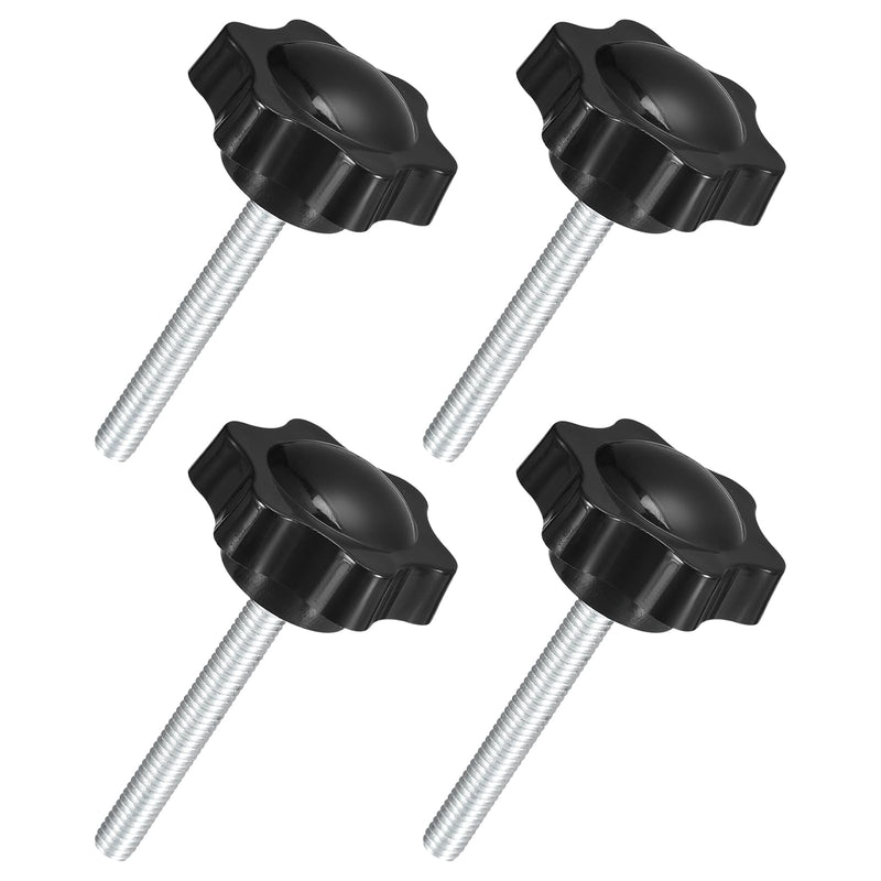 uxcell 4Pcs M6 x 45mm Star Knobs, Plastic Hex Shaped Clamping Knob Screw Hand Tightening Replacement Knob for Umbrella Base Replacement knob