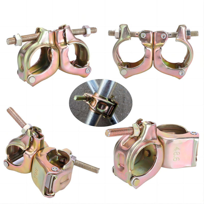Scaffolding Clamps, British Type, For 1-3/4" to 1-9/10" OD Tube, Swivel at Any Angles,Galvanized, 4 Pack (XZKJ48C) XZKJ48C