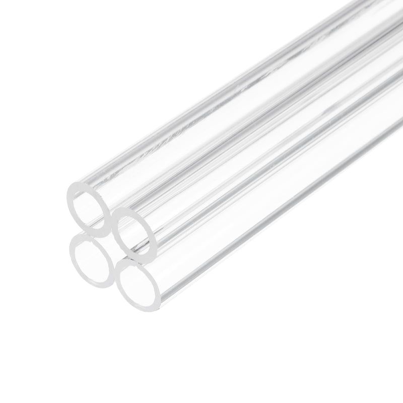 14" Clear Plastic Rigid Pipe 8mm x 12mm(5/16" x 1/2") Acrylic Tube Round Polycarbonate Tubing, [for Plumbing, Hydraulics, Aquarium, DIY] - 4Pcs 5/16" x 1/2"