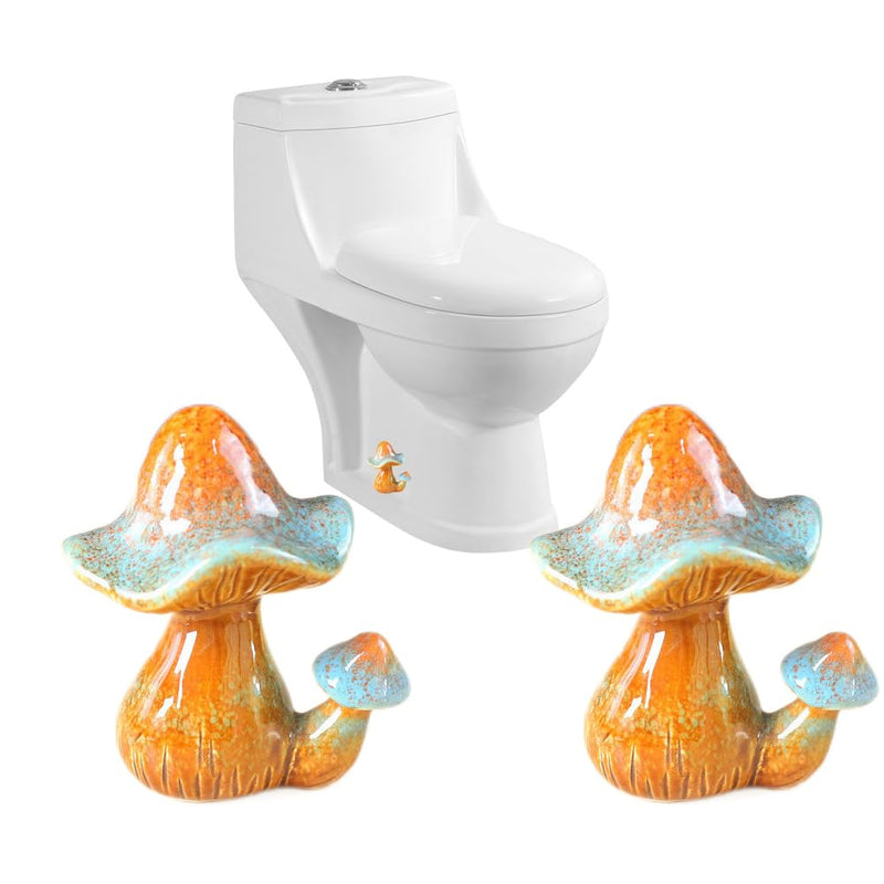 Mushroom Toilet Bolt Caps Porcelain Toilet Bolt Covers Decorative,Fun Toilet Screw Cover Caps,2Pcs Ceramic Mushroom Toilet Screw Caps,Toilet Bowl Bolt Covers for Bathroom Decor,Easy to install (D) D