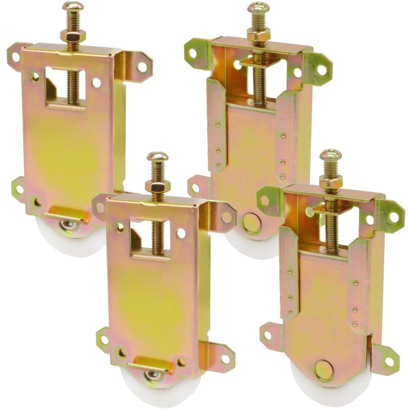Sliding Mirror Closet Door Rollers Replacement Hardware Fits Contractors Part #W8020C Wardrobe Doors Wheels, 2-1/2" Vertical H.C., 1-1/2" Nylon Concaved Ball Bearing Wheel, 4 Pack ‎2-1/2" H.C.- 4Pack