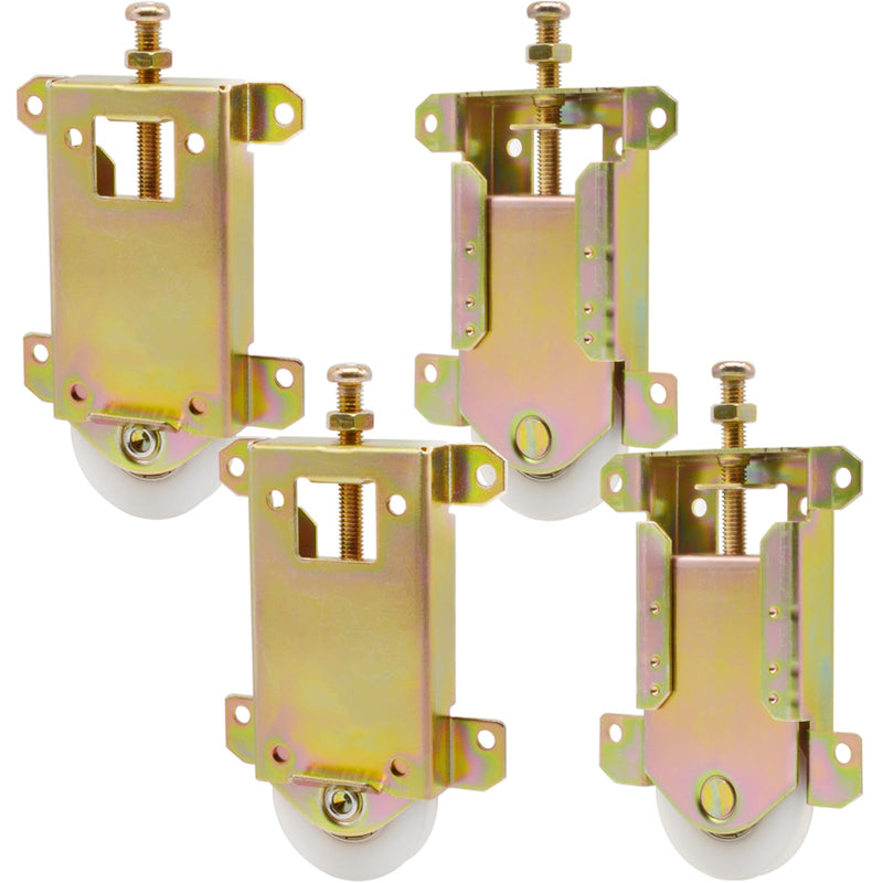 Sliding Mirror Closet Door Rollers Replacement Hardware Fits Contractors Part #W8020C Wardrobe Doors Wheels, 2-5/16" Vertical H.C., 1-1/2" Nylon Concaved Ball Bearing Wheel, 4 Pack ‎2-5/16" H.C.- 4Pack