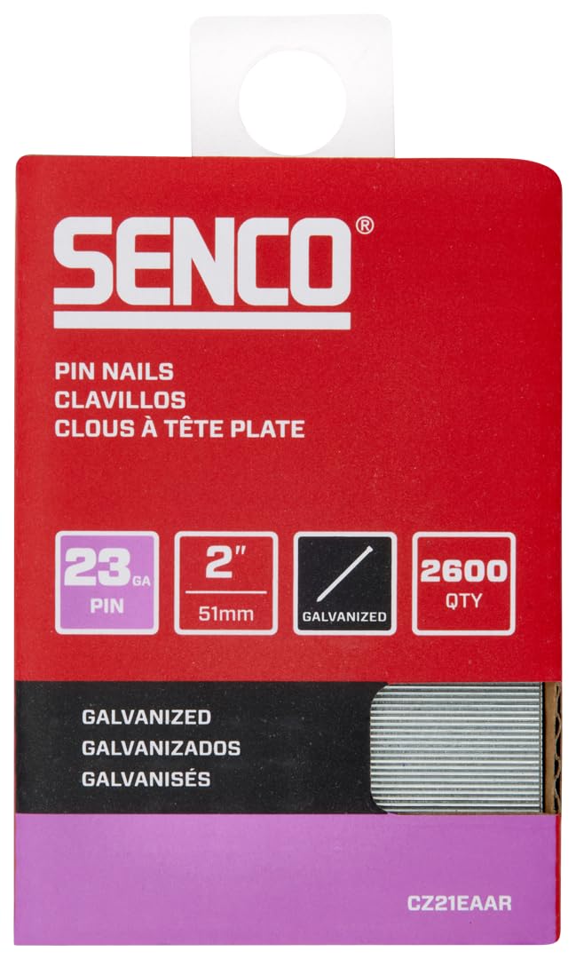 SENCO CZ21EAAR 2" 23 Gauge Pin Nails, Galvanized Finish 2,600 Count Pack