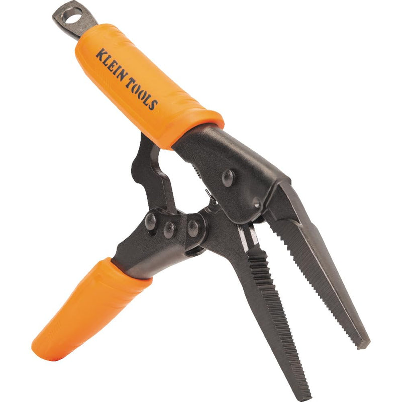 Klein Tools 38612 Long Nose Locking Pliers with Quick Release Handles, Ideal for Tight Spaces, High Torque and Gripping Power, 9-Inch 9-In Long Nose