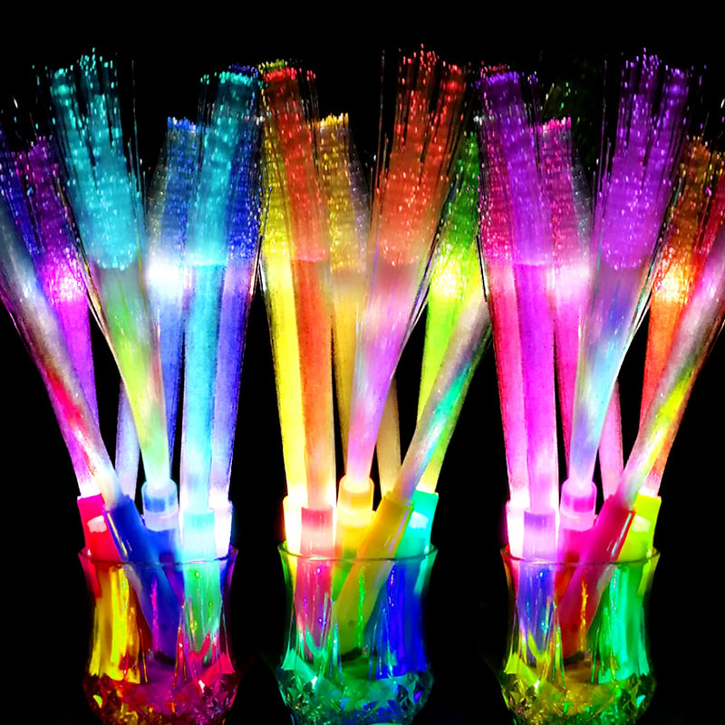 Glow Fiber Optic Wands Sticks LED Light up Wands Bulk,Glow in the dark Party Supplies Favor Flashing Sticks Included Batteries for Birthday Holiday Party Wedding Valentines Day Toys for Kids Him Hers 36PC Fiber Optic