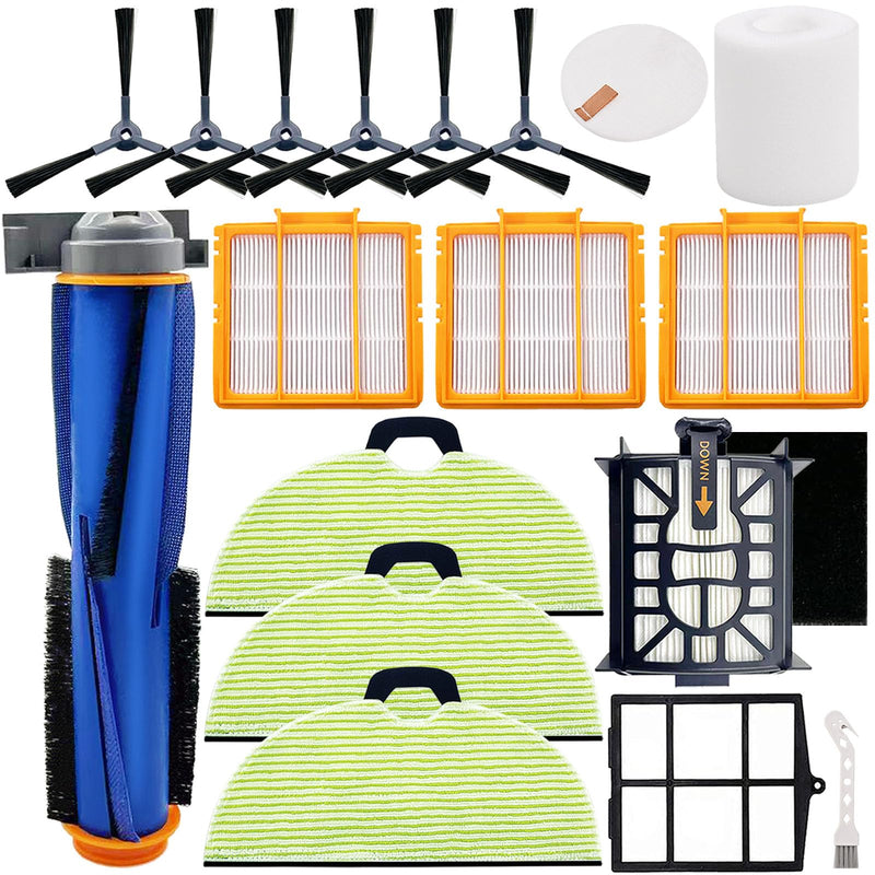 Replacement Parts for Shark AV2610WA RV2610WA Matrix Plus 2- in-1 Robot Vacuum Cleaner,1 Main Brush,3 Filters,3 Mop Pads,6 Side Brushes,1 Pre Filter,1 Filter&1 Pre-Motor Foam&Felt Filter AV2610WA Parts