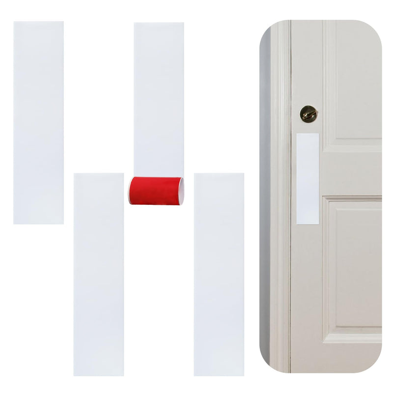 Rubber Bond Push Plates (4 Pack) 4" x 16" - Effortless Peel & Stick - Prevents Dents & Scratches - Self-Adhesive & Universal Fit (White) Push Plate - 4 Pack - 4"x16" White