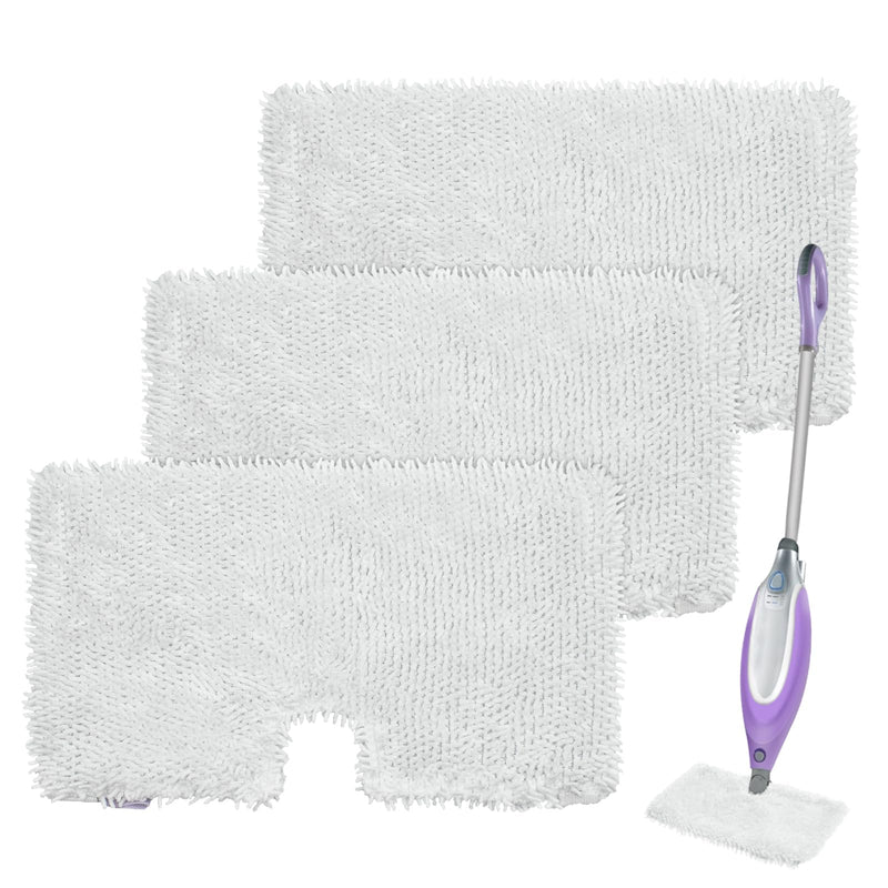 3 Pack Steam Pocket Mop Replacement Pads for Shark S3501 S3601 S3550 S3901 S3801 S2901 S2902 S3501S S3601C SE450 S3901D S3455K,Microfiber Steam Mop Pad Replacement,Reusable Mop Pads for Floor Cleaning White