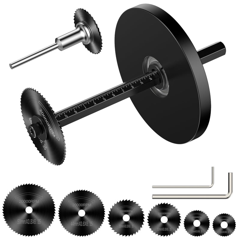 Inside Pipe Cutter for PVC Pipe, Cutter Tool Set with scale - Adjustable Depth Gauge, 6 Black Blades, 4" Black Hex Shank Matte Black
