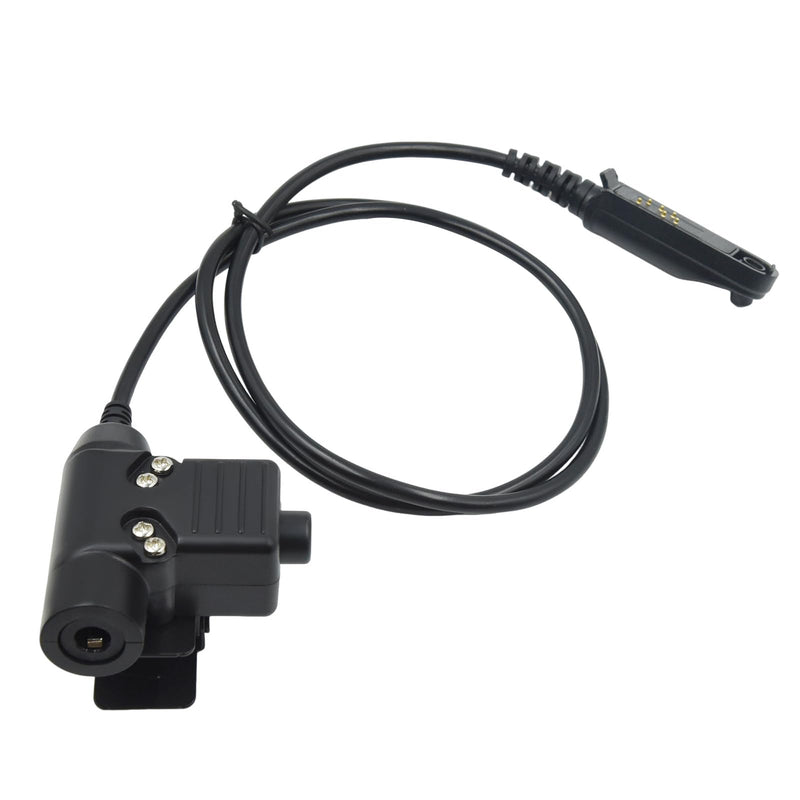 Tactical Headset U94 PTT Adapter U174 7.0mm Plug TP120 Push to Talk Button Connector Cable for UV-9R Pro 8W UV-9G Plus GT-3WP BF-9700 BF-A58 UV-5S UV-XR GMRS Radio (Civilian Wiring Type) Civilian Wiring Type