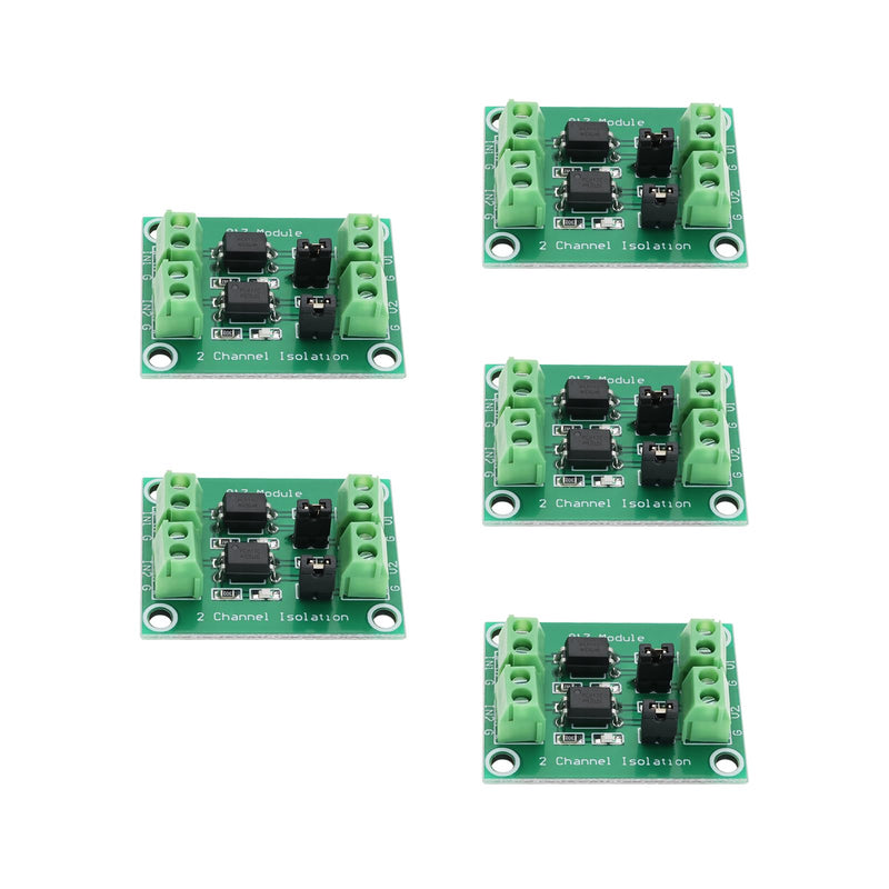 Create idea 5pcs 817 2-Channel Optocoupler Isolation Voltage Control Switching Module 3.6-24V Driver Photoelectric Isolated Module 38x29mm