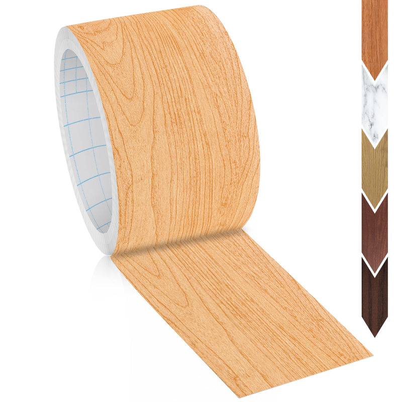 GSCIT Club Maple Wallpaper, 2.4 inch X 50ft Self Adhesive Wood Grain Repair Tape Maple Repair Patch for Tables, Chairs, Baseboards, Doors, Windows, Floors, Handicraft DIY. 2.4"x 50ft