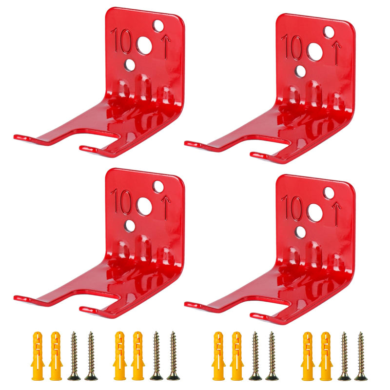 Fire Extinguisher Mounts & Brackets,4 Pack Fire Extinguisher Brackets and Holders, Fire Extinguisher Wall Hook Holder Hanger for 5-10 Lb Extinguishers with Screws 4 Pack